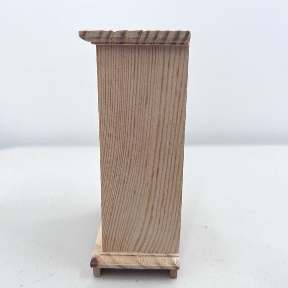Raw Wood Armoire Cupboard Pantry For Dollhouse Miniature With Opening Doors 1:12 - Picture 5 of 6